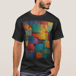Camiseta Quebra-cabeça de peças de ciência