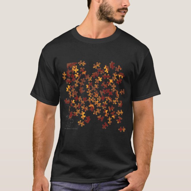 Camiseta Quebra-cabeça de serra de vaivém - obscuridade (Frente)