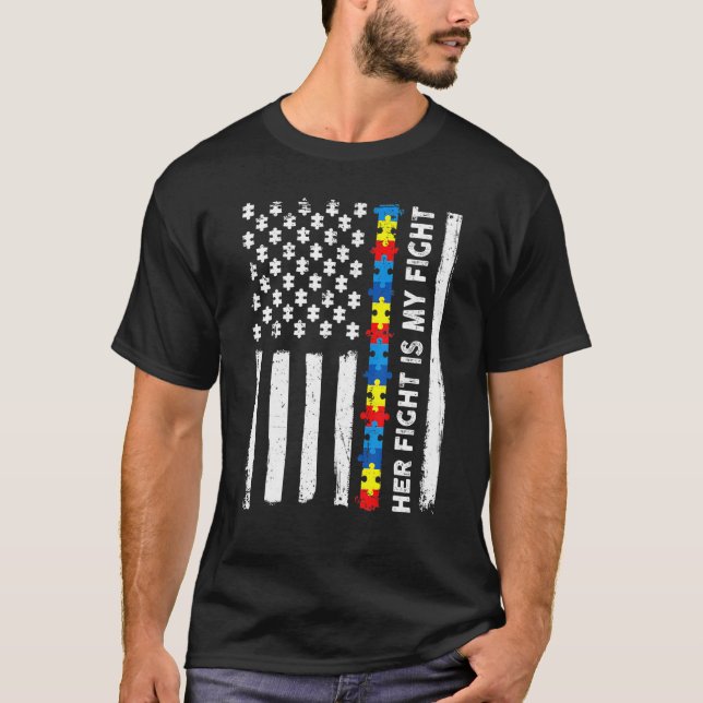 Camiseta Quebra-cabeça de Sua Luta É A de Sensibilização Do (Frente)