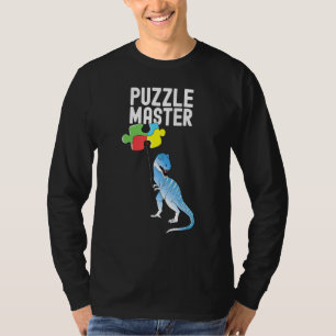 Camiseta Quebra-cabeça Dinossaur Jigsee Amor Homens Mulhere