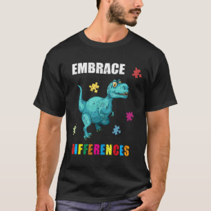 Camiseta Quebra-cabeça Dinossauro Piece Autismo Consciência
