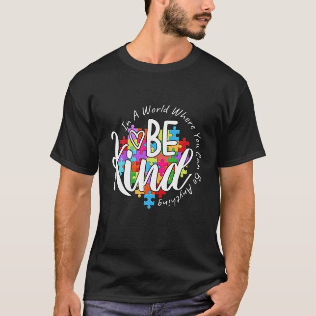 Camiseta Quebra-cabeça Divertido de Conscientização do Auti (Frente)