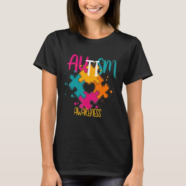 Camiseta Quebra-cabeça do Autismo Peças Autismo Família do  (Frente)