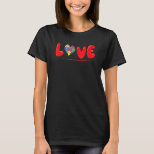 Camiseta Quebra-cabeça do Coração da Consciencialização do