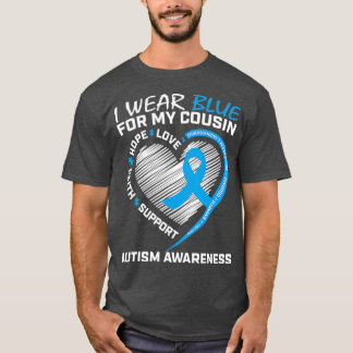 Camiseta Quebra-cabeça do Coração, Visto Azul Para Meu Auti