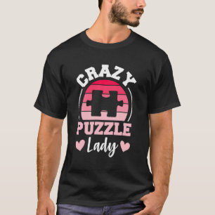 Camiseta Quebra-cabeça do Crazy Jigsee Lady Retro Women Puz