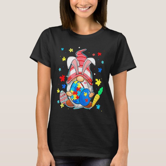 Camiseta Quebra-cabeça do Dia de Páscoa Conscientização do  (Frente)