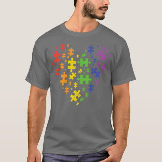 Camiseta Quebra-cabeça do LGBT - Gay de Consciência do Auti