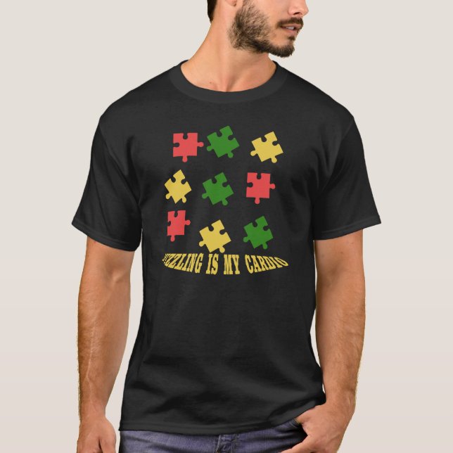 Camiseta Quebra-cabeça é meu projeto de cardio (Frente)