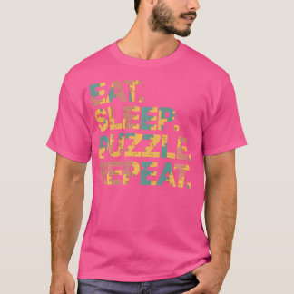 Camiseta Quebra-cabeça Engraçado Coma Durma Quebra-cabeça R