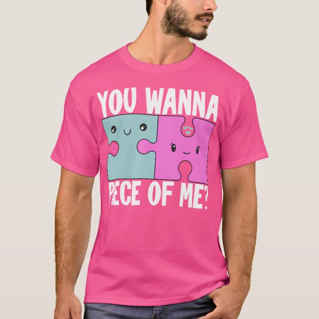 Camiseta Quebra-cabeça Fofo Para Fãs de Quebra-cabeças Aman (Frente)