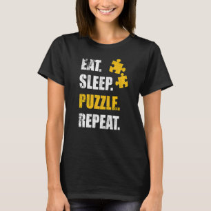 Camiseta Quebra-cabeça Game Comer Quebra-cabeça de Repetiçã