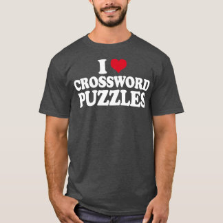 Camiseta Quebra-cabeça I Ama Quebra-cabeça de Palavras Cruz