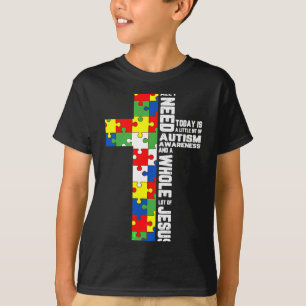Camiseta Quebra-cabeça Jesus Cruz Consciencialização Autism