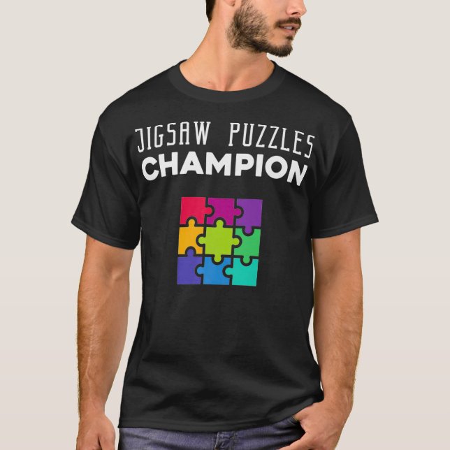 Camiseta Quebra-cabeça Jigseru Campeão Quebra-cabeça Premiu (Frente)