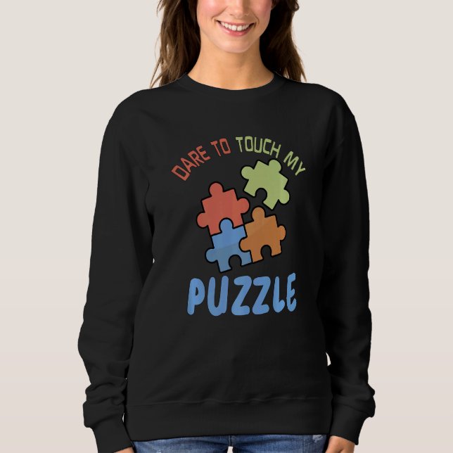 Camiseta Quebra-cabeça Jigzaw Puzzle Boardgame ouse tocar n (Frente)