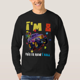 Camiseta Quebra-cabeça Monster Truck Age 8 Nasceres Autismo