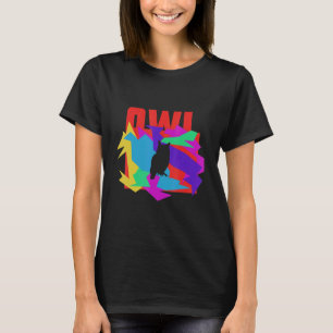 Camiseta Quebra-cabeça Mosaico Animal Coruja