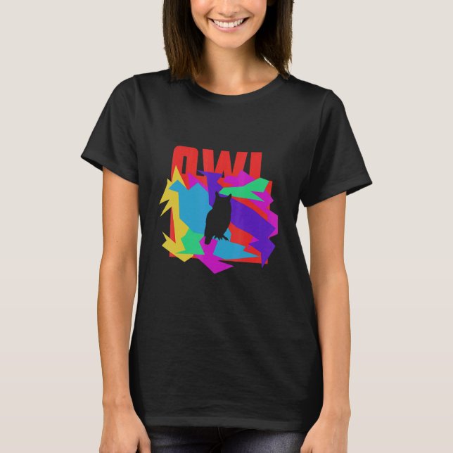Camiseta Quebra-cabeça Mosaico Animal Coruja (Frente)