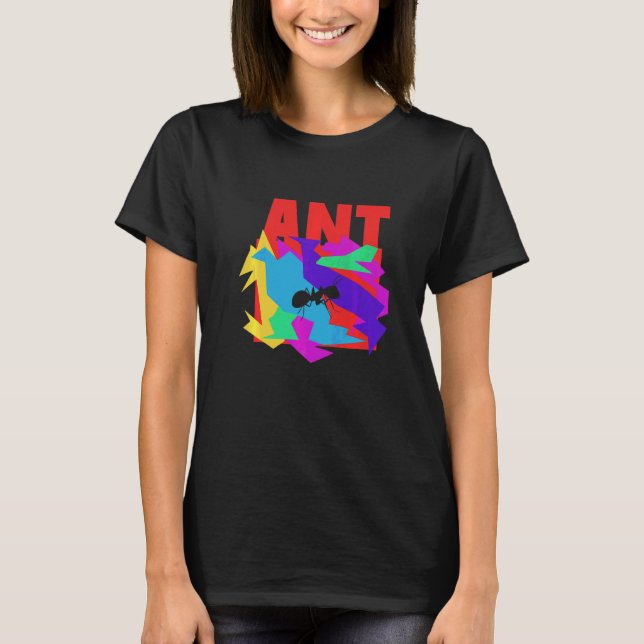Camiseta Quebra-cabeça Mosaico de Formiga Animal (Frente)
