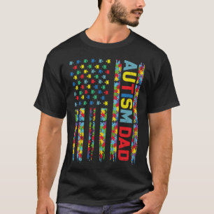 Camiseta Quebra-cabeça Pai de Autismo Sinal Sensibilização