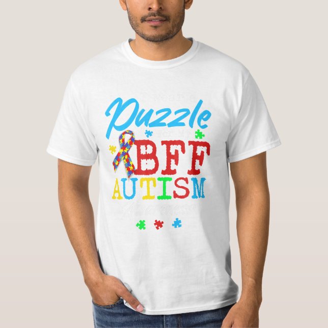 Camiseta Quebra-cabeça Para Meu Autismo Orgulhoso BFF (Frente)