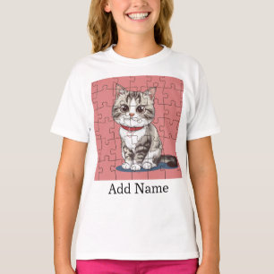 Camiseta Quebra-cabeça Personalizado do Nome de Foto Texto 