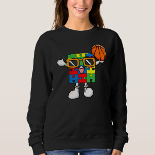 Camiseta Quebra-cabeça Piece Jogando Baskeball Autismo Aten