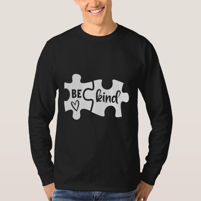 Camiseta Quebra-cabeça Piece Seja Gentil Autismo Combatendo (Frente)