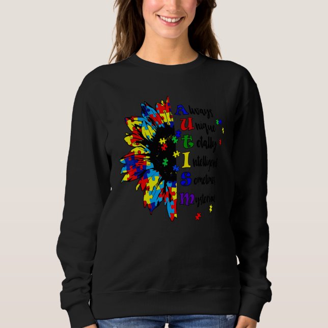 Camiseta Quebra-cabeça Piece Sunflower Autism Awarsm Suppor (Frente)