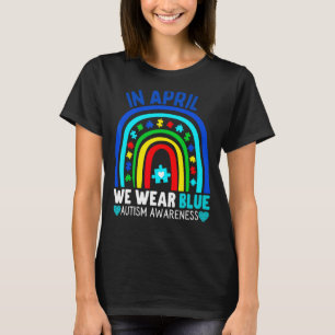 Camiseta Quebra-cabeça Rainbow Em Abril Vestimos Autismo Az
