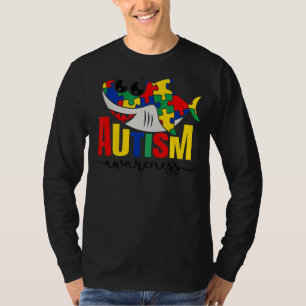 Camiseta Quebra-cabeça Shark Mãe Autismo Crianças Autismo C
