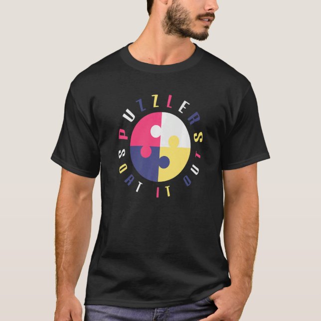 Camiseta Quebra-cabeças Classifique Puzzle Enigma   Enigmas (Frente)