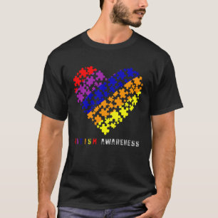 Camiseta Quebra-cabeças Coração Amor Conscientização do Aut