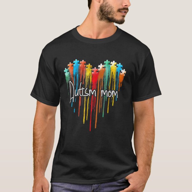 Camiseta Quebra-cabeças Coração Amor Conscientização do Aut (Frente)