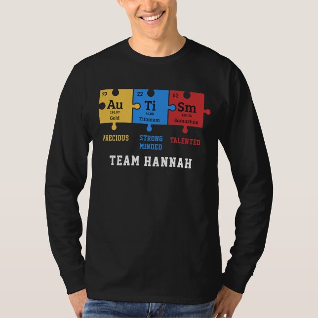 Camiseta Quebra-cabeças Personalizados de Elementos de Quím (Frente)