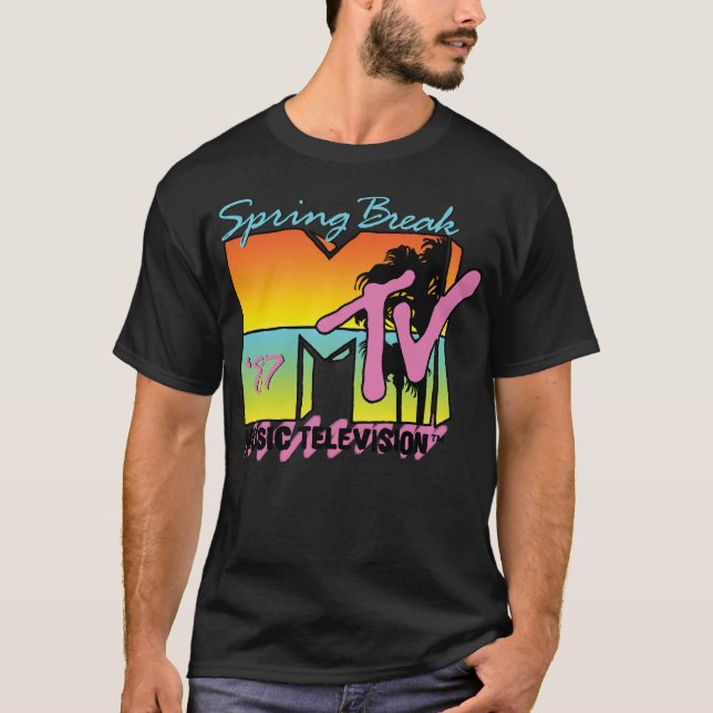 Camiseta Quebra de primavera do Logotipo Clássico da MTV 87 (Frente)