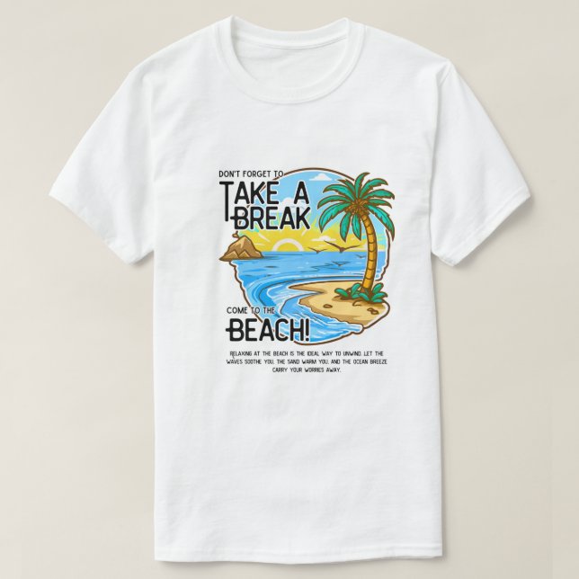 Camiseta Quebra Tropical de Praia - Relaxamento de Férias V (Frente do Design)