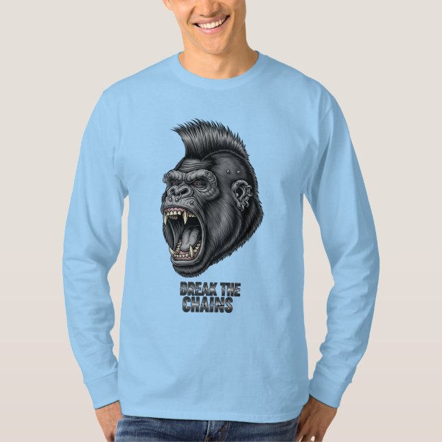 Camiseta Quebre as Cadeias - Punk Gorilla Graphic T-S (Frente)