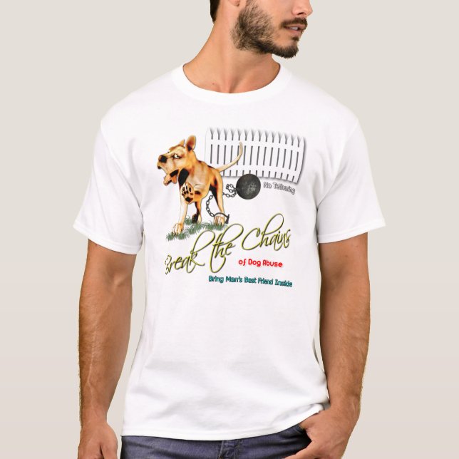 Camiseta Quebre as correntes do abuso do cão (Frente)