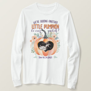 Camiseta Queda Abóbora Gravidez Anúncio Ultrasom