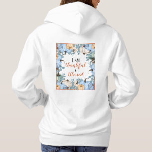 Camiseta Queda agradecida e abençoada, longa manga feminina