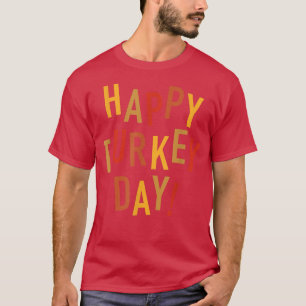 Camiseta Queda Cor Bonita Adorável Feliz Dia da Turquia Fel