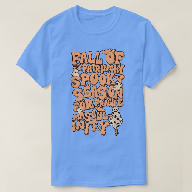 Camiseta Queda Da Patriarca Spooky Season Para Frágil M (Frente do Design)