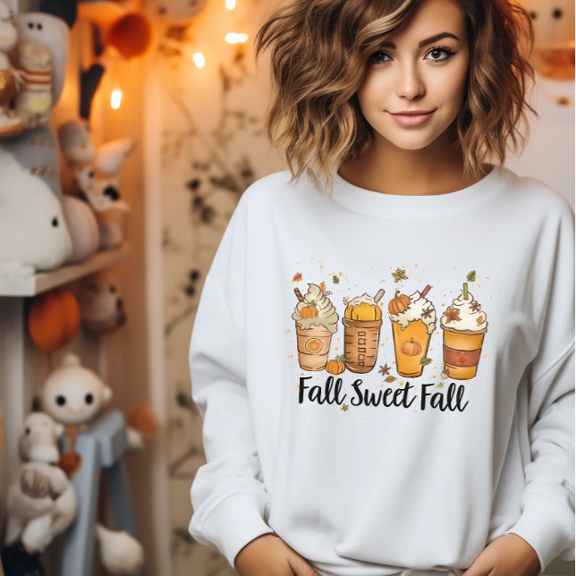 Camiseta Queda da taça Pumpkin Spice Café (Fall sweet Fall Pumpkin Spice Coffee Cup Sweatshirt)