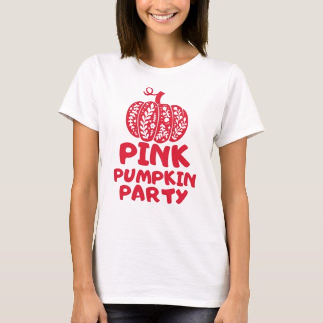 Camiseta Queda de abóbora rosa (Frente)
