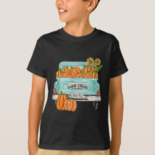 Camiseta Queda De Caminhão Pumpkin Girassol outono Queda Th
