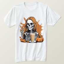 Queda do Café Skeleton Halloween