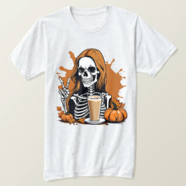Camiseta Queda do Café Skeleton Halloween