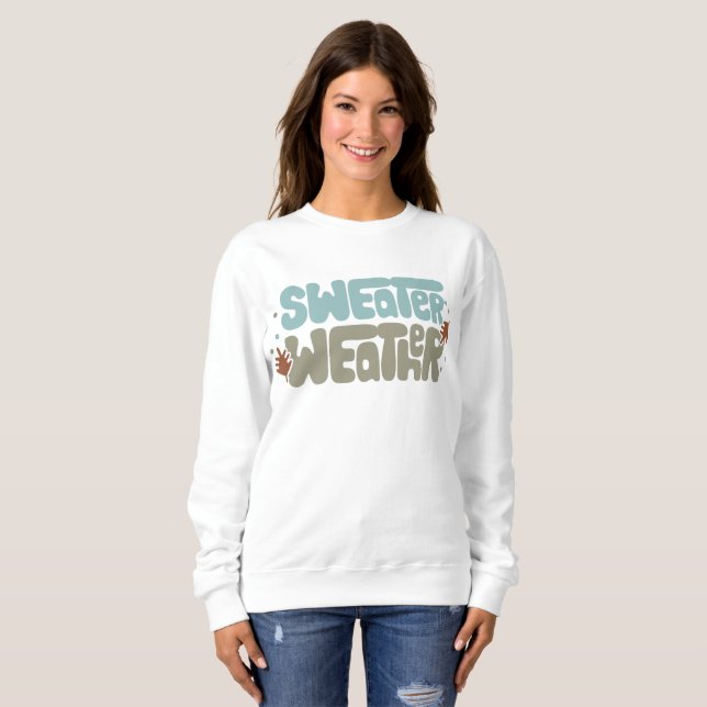 Camiseta Queda Do Clima Do Sweater (Frente Completa)